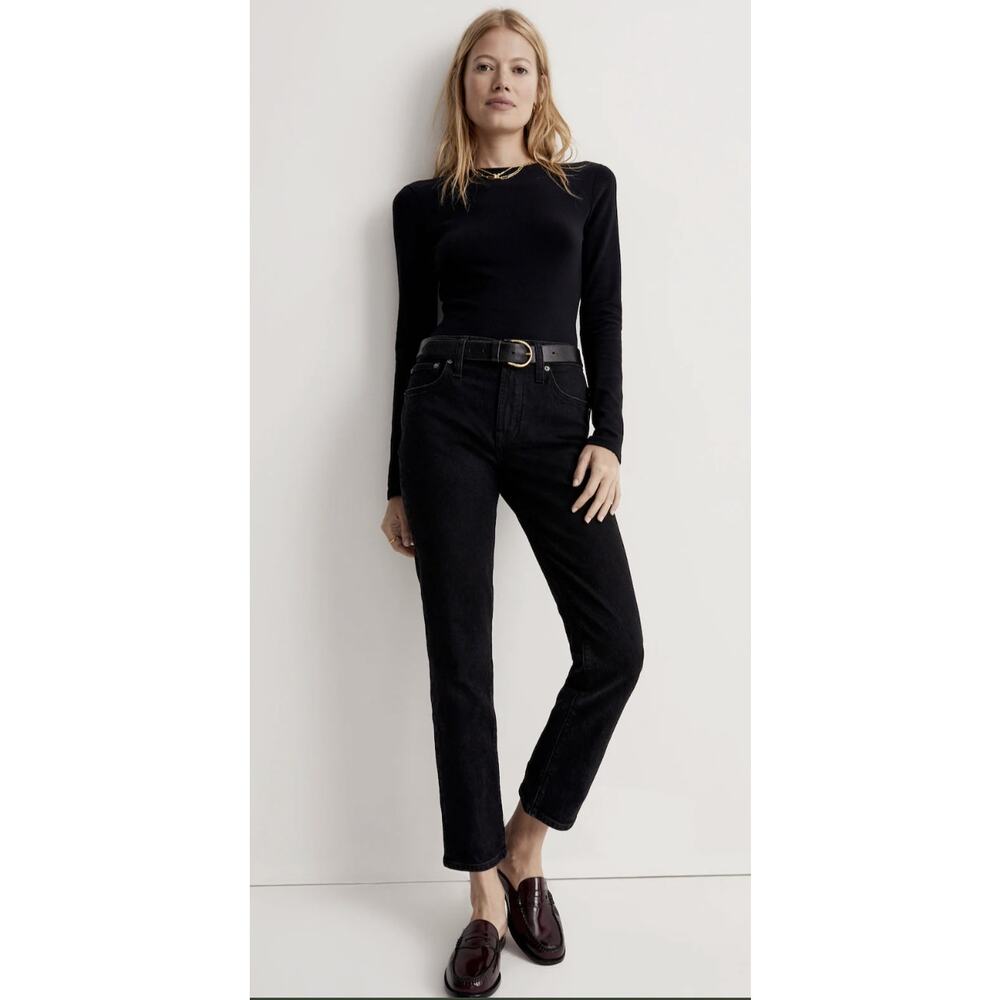 Madewell The Mid-Rise Perfect Vintage Jeans in Clean Black Wash Size 26